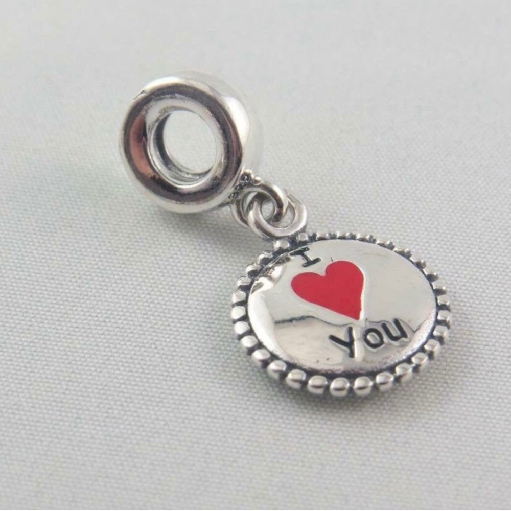 Pandora Love Charm I Love You Charm Valentines Day Anniversary Wedding (H15)